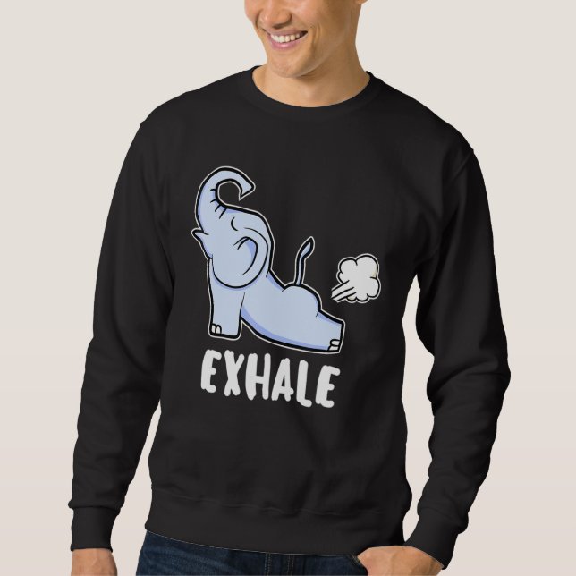 Exhale Yoga Elephant for Elephant Lång Ärmad Tröja (Framsida)