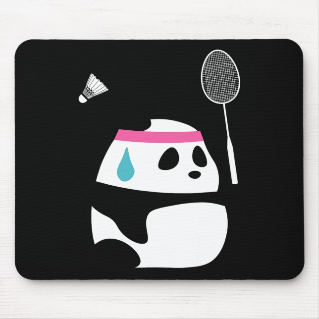 Exhausted Badminton Panda - Funny Cute Shuttle Ani Musmatta (Framsidan)