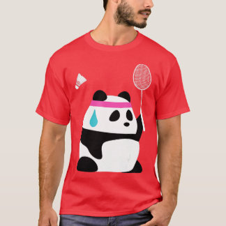 Exhausted Badminton Panda Funny Sweet Badminton A T Shirt