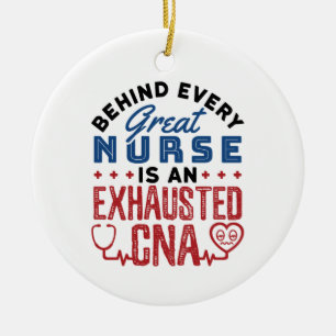 Exhausted CNA Auktoriserad Nursing Assistant Julgransprydnad Keramik