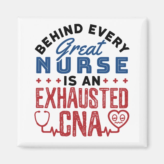 Exhausted CNA Auktoriserad Nursing Assistant Magnet (Framsidan)