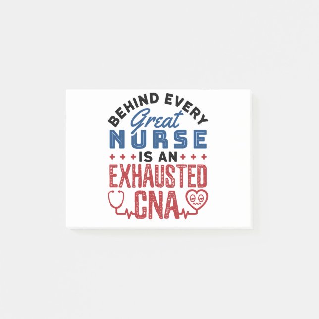 Exhausted CNA Auktoriserad Nursing Assistant Post-it Block (Framsida)