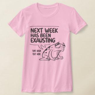 Exhausted Funny Frog Tecknad T-Shirt