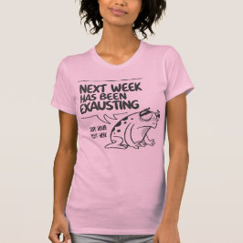 Exhausted Funny Frog Tecknad T-Shirt