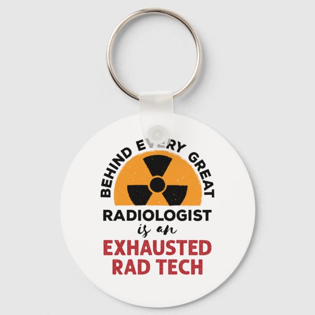 Exhausted Rad Tech Funny Radiologic Technolog Nyckelring (Framsida)