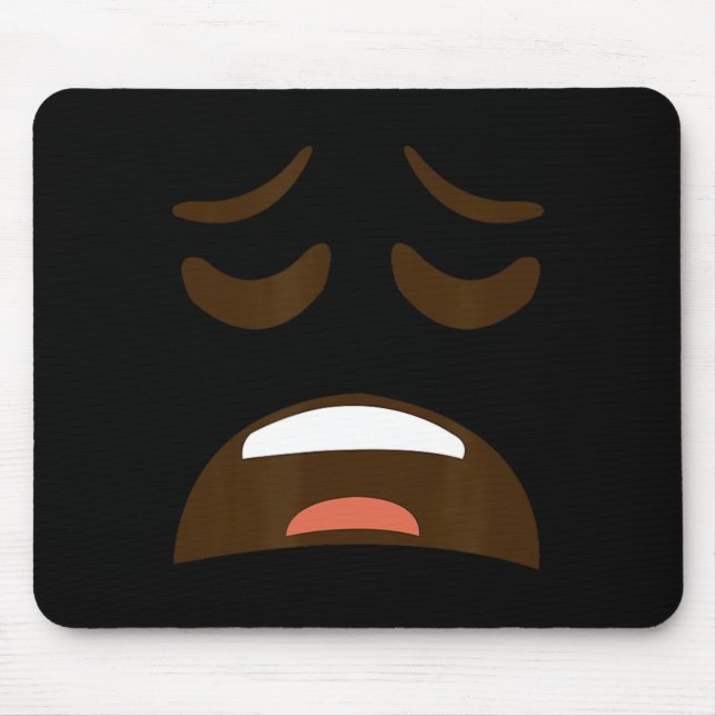 Exhausted Tired Ansikte Emoticon Costume Easy Hall Musmatta (Framsidan)