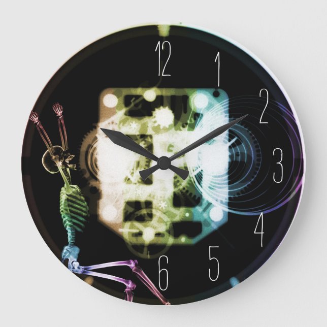 Exhausted X-Ray Skeleton Clock Stor Klocka (Framsida)