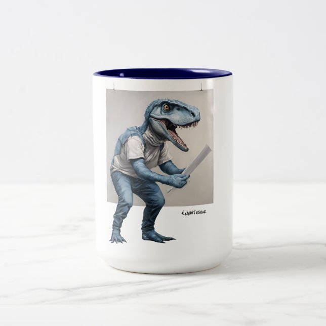 Exhibitasaur Dinosaur Två-Tonad Mugg (Center)