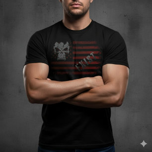 EXIST Kalle Distressed Amerikansk Flagga Patriotis T Shirt