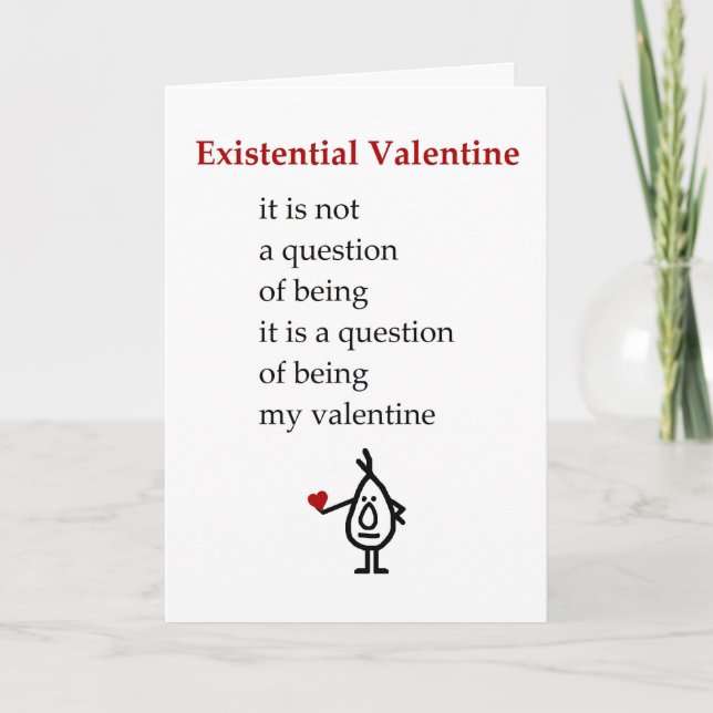 Existent Valentine - en rolig Valentine-dikt Helgkort (Framsida)