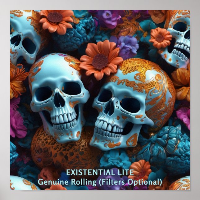 EXISTENTIAL LITE Memento Mori Älskare Döskallars Poster (Framsidan)