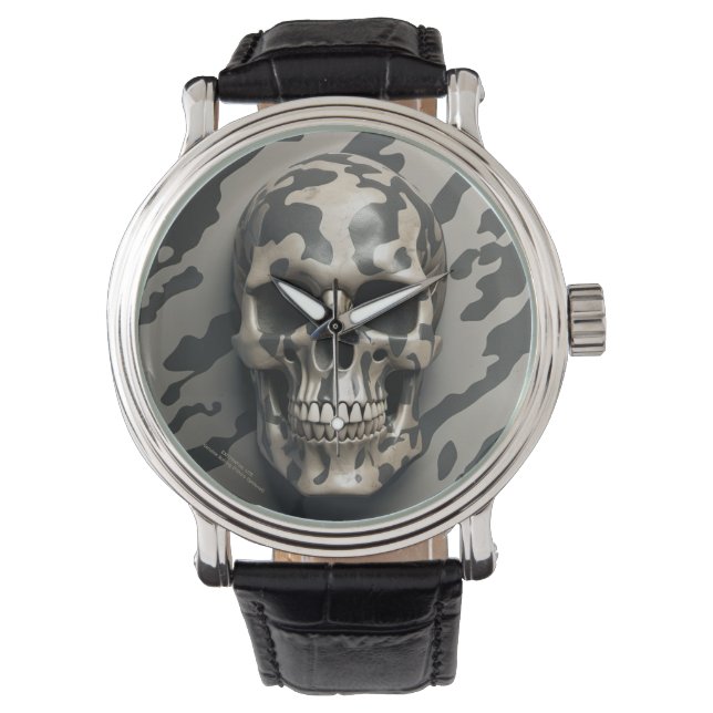 EXISTENTIAL LITE Memento Mori Camo Skull Armbandsur (Framsida)
