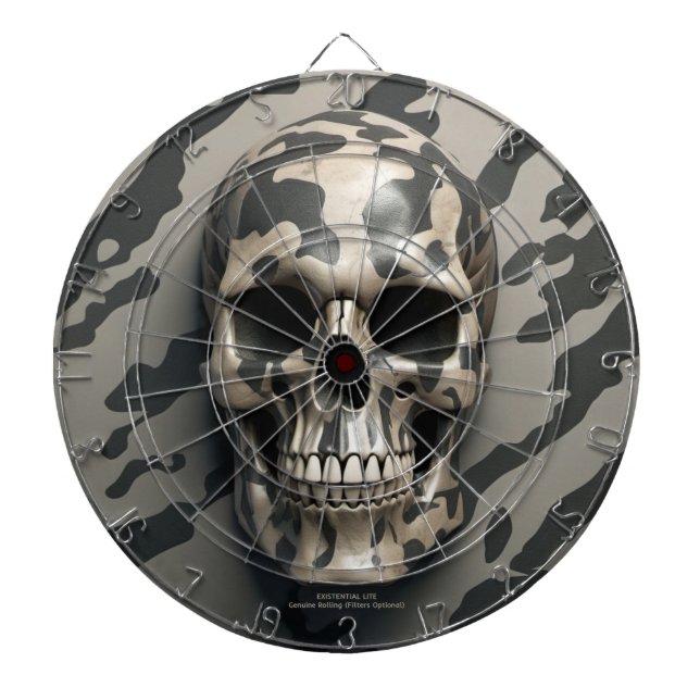 EXISTENTIAL LITE Memento Mori Camo Skull Darttavla (Framsidan)