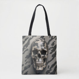 EXISTENTIAL LITE Memento Mori Camo Skull Tote Tygkasse