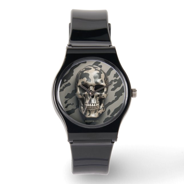 EXISTENTIAL LITE Memento Mori Camo Skull Unisex Armbandsur (Framsida)