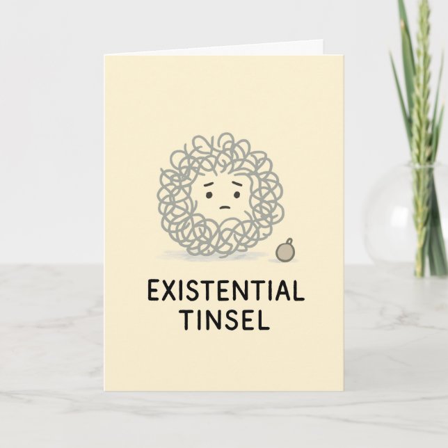 Existential Tinsel Funny Christmas Card Helgkort (Framsida)