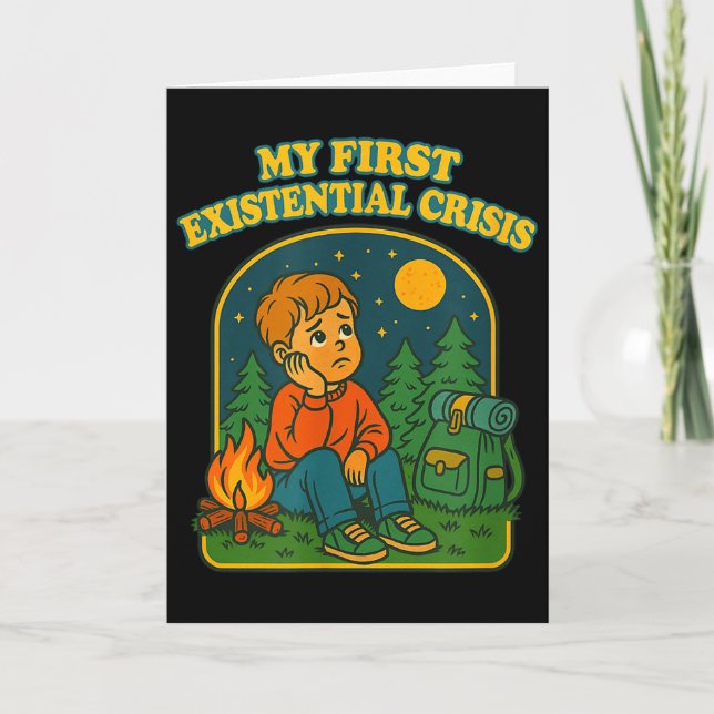 Existentiel Kris Rolig Blackcraft Mörk Humor Fick Kort (Framsida)