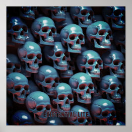 EXISTENTIELL LITE-Döskallar 1b Akrylutskrift Poster
