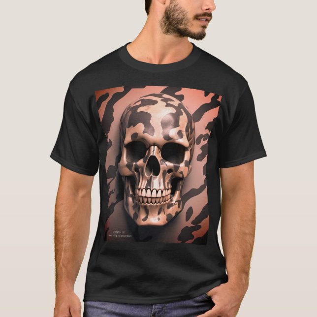 EXISTENTIELL LITE Memento Mori Camo Skull Tshirt 1 T Shirt (Framsida)