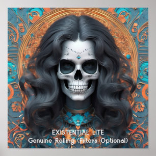 EXISTENTIELL LITE Memento Mori Femme Skull Poster