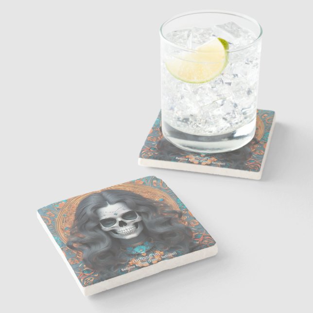 EXISTENTIELL LITE Memento Mori Femme Skull Stenunderlägg (Sidan)