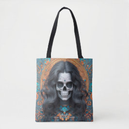EXISTENTIELL LITE Memento Mori Femme Skull Tote Tygkasse