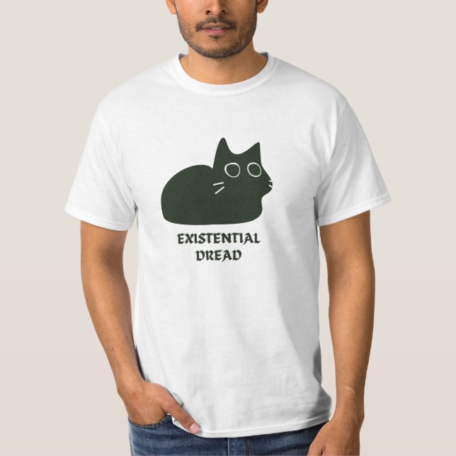 Existentiell Skräck Katt T Shirt (Framsida)