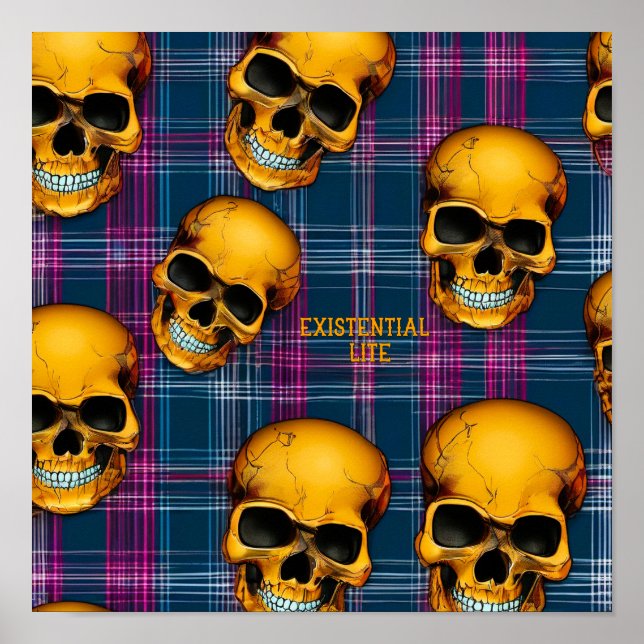 EXISTENTIELLA LITE- Döskallar på Tartan 1a Poster (Framsidan)