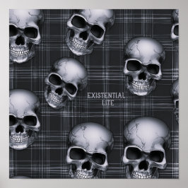 EXISTENTIELLA LITE- Döskallar på Tartan 1b Poster