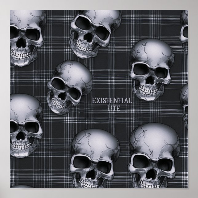 EXISTENTIELLA LITE- Döskallar på Tartan 1b Poster (Framsidan)