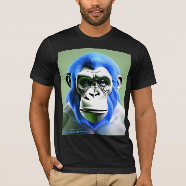 EXISTENTIELLT LITE Ape Blue Unisex T-Shirt (Framsida)