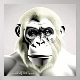 EXISTENTIELLT LITE Ape Ecru Poster