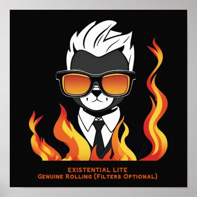 EXISTENTIELLT LITE Toon Cat Poster (Framsidan)