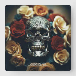 EXISTENTIELLT LITE Utandning Vägglås Fyrkantig Klocka