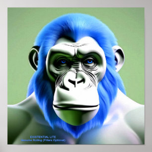 EXISTENTISK LISTA Ape Blue Poster