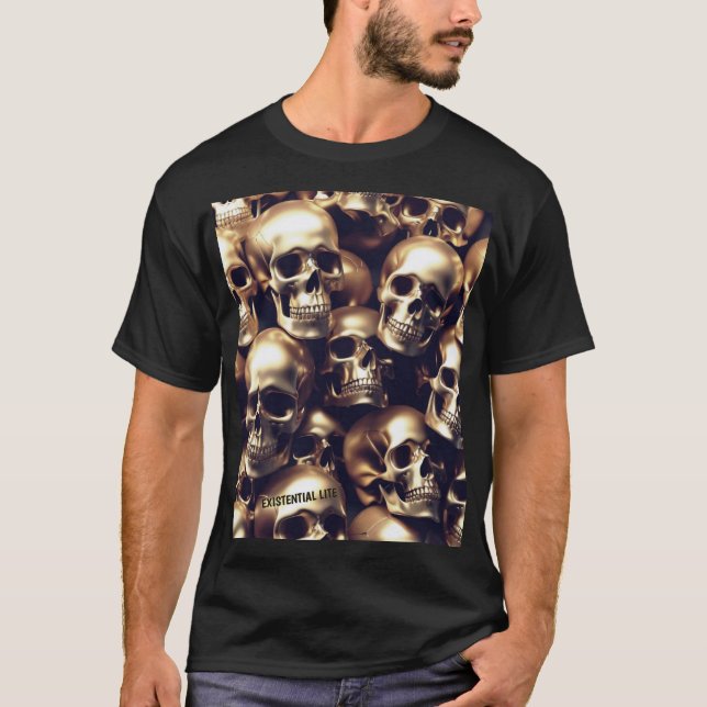 EXISTENTISKA DÖSKALLAR GULD T SHIRT (Framsida)