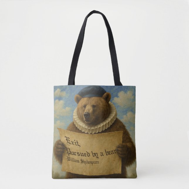 Exit, pursued by a bear Shakespeare quote bear Tygkasse (Framsida)