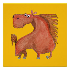 Exited Horse Perfect Poster