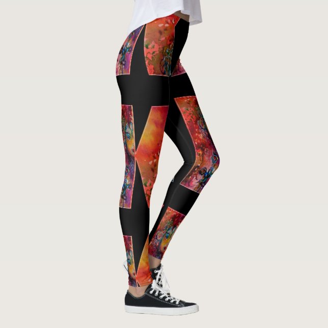 EXKALIBUR,QUEEN OF MAGIC SWORD Fantasy Monogram Leggings (Höger)