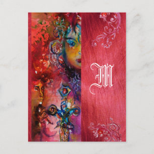 EXKALIBUT QUEEN OF MAGIC SWORD Fantasy Monogram Vykort