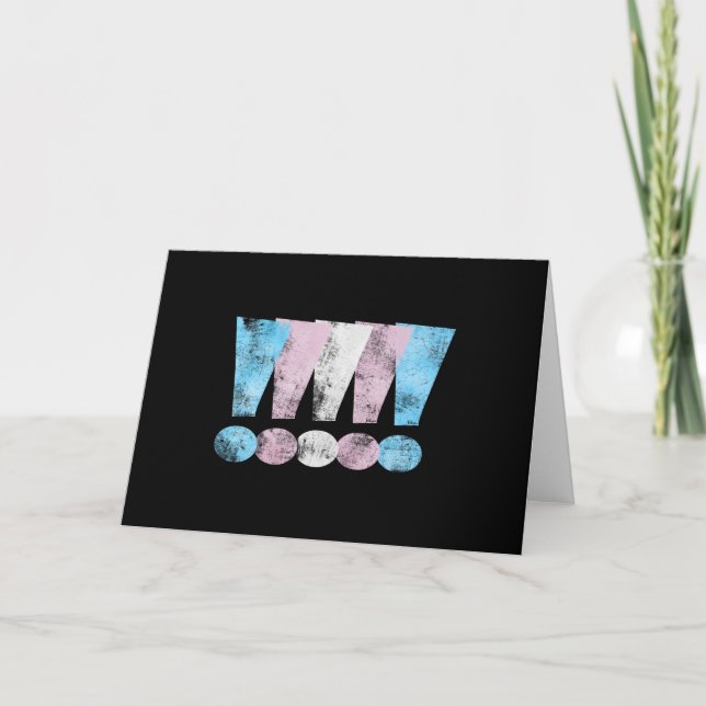 Exklamationspunkter för transgent Pride Kort (Framsida)