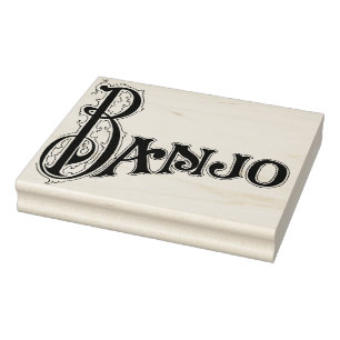 Exklusiv 1920 Banjo Typography Vintage Art Frimärk Stämpel