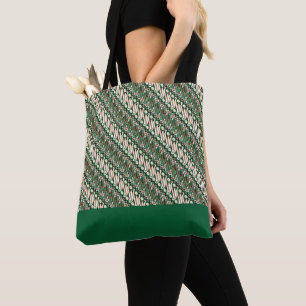 Exklusiv Batik Parang Two Tone Mönster Grönt Tygkasse