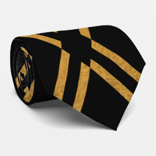 Exklusiv Black Guld som skär Linjer lyx Slips