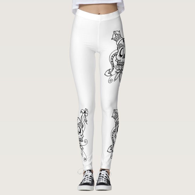 Exklusiv design för damasker. Scullssvart och Leggings (Framsida)