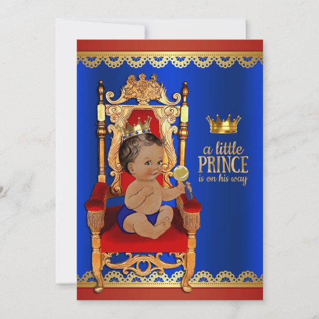 Exklusiv etniskt prinsbarndop Royal Inbjudningar (Framsida)
