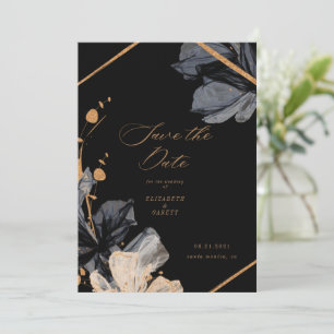 Exklusiv Guld Black-Blommigten Spara datumkortet Datumet