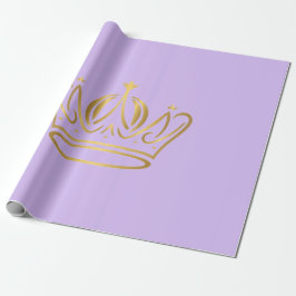 exklusiv gyllene krona ikoniserad lila present  presentpapper