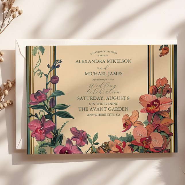 Exklusiv klassisk dekorativ Art Nouveau bröllop Inbjudningar (Skapare uppladdad)