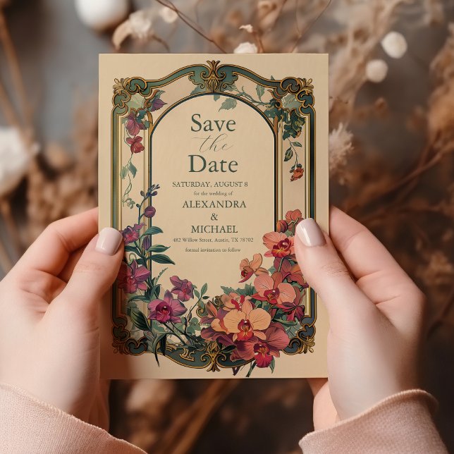 Exklusiv klassisk dekorativ Art Nouveau bröllop Spara Datumet (Skapare uppladdad)